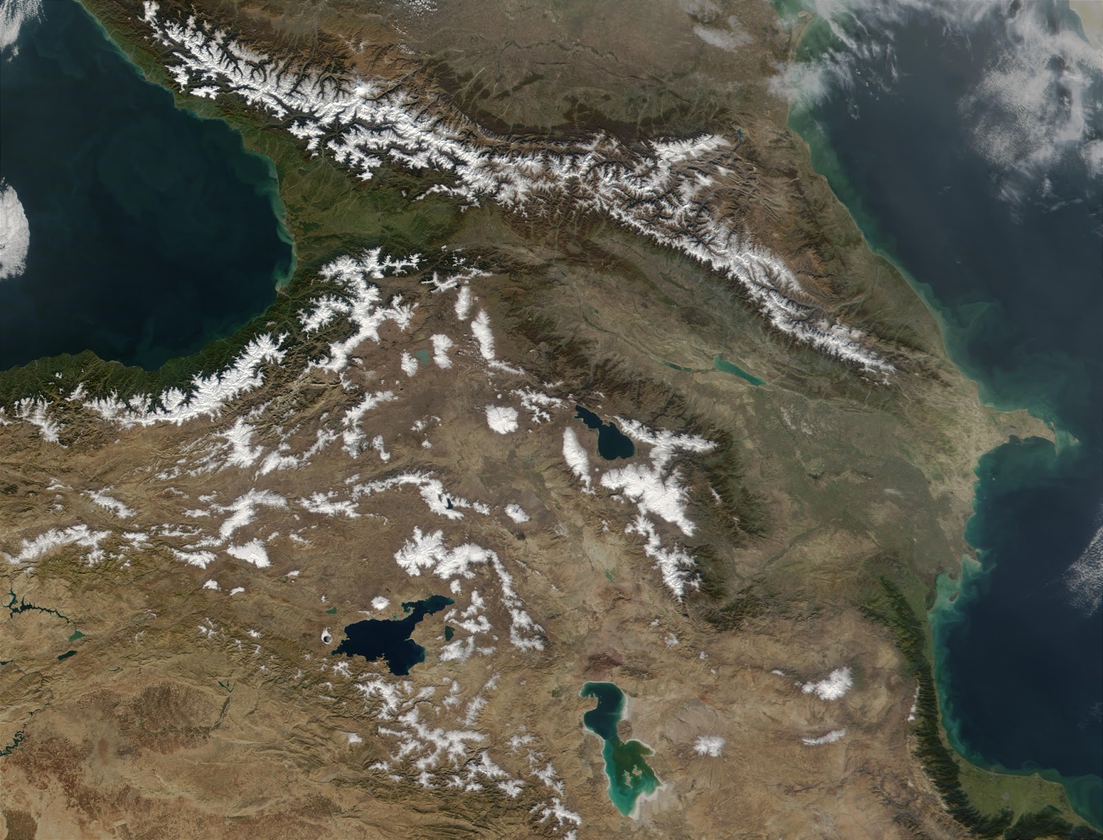 Caucasus Mountains Взято с сайта NASA (A catalog of NASA images and animations of our home planet).